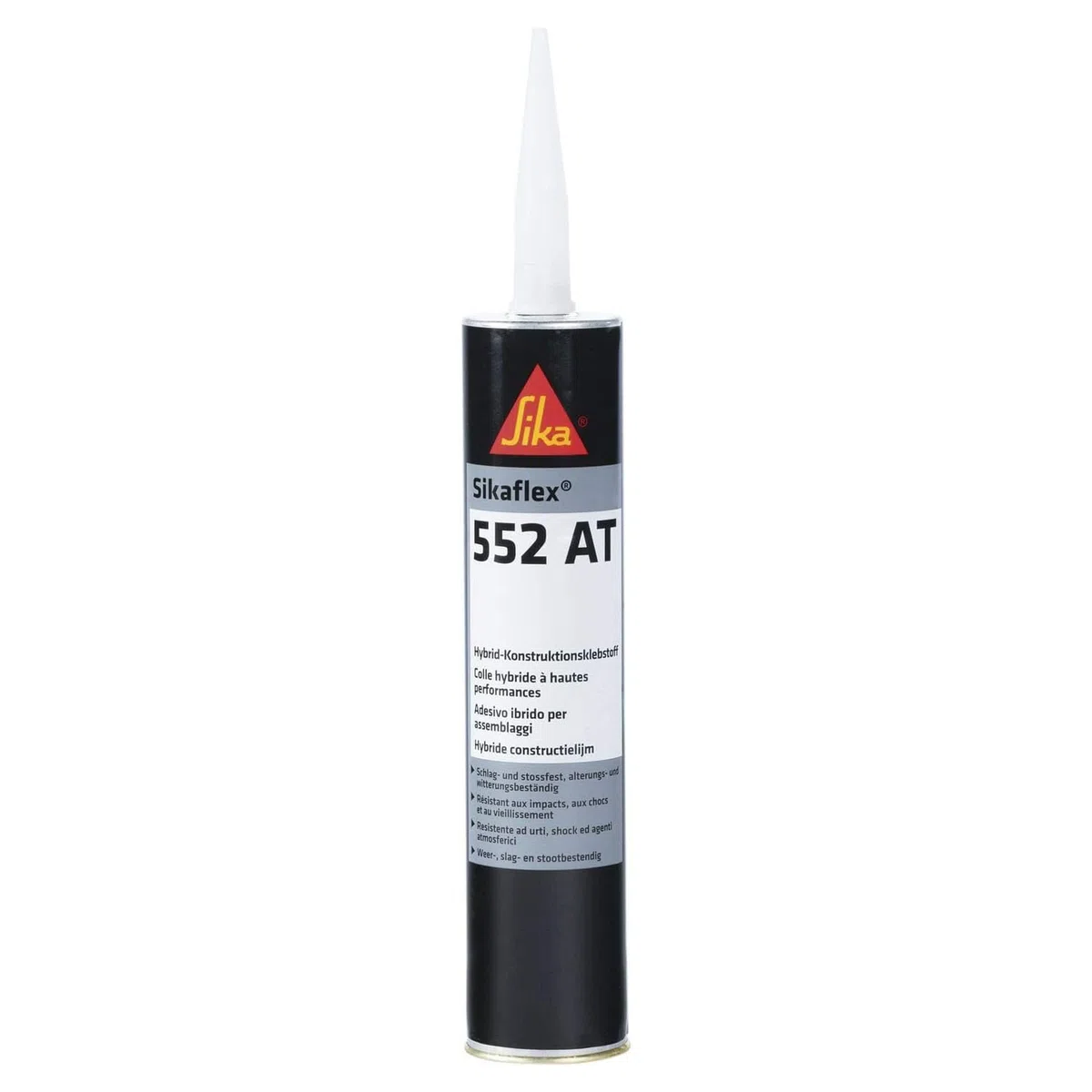 SIKA - Adesivo elastico per veicoli - Sikaflex 552 AT, Nero - Qualità elevata per assemblaggio metalli e plastiche - Tenuta sicura e verniciabile su strada - 300ml