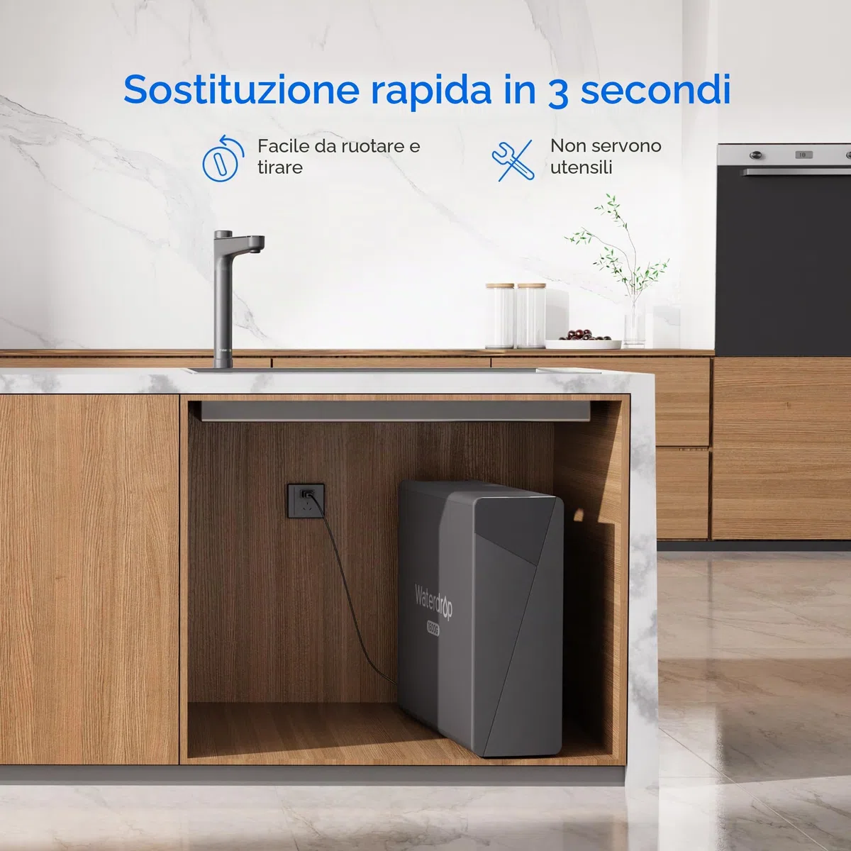 Waterdrop WD-F2 Filtro, Sostituzione per Tutti Sistemi ad Osmosi Inversa Della Serie WD-X, WD-X8 & X12-Basic & WD-X12-Alkaline & WD-X16, Durata di 6-Mesi