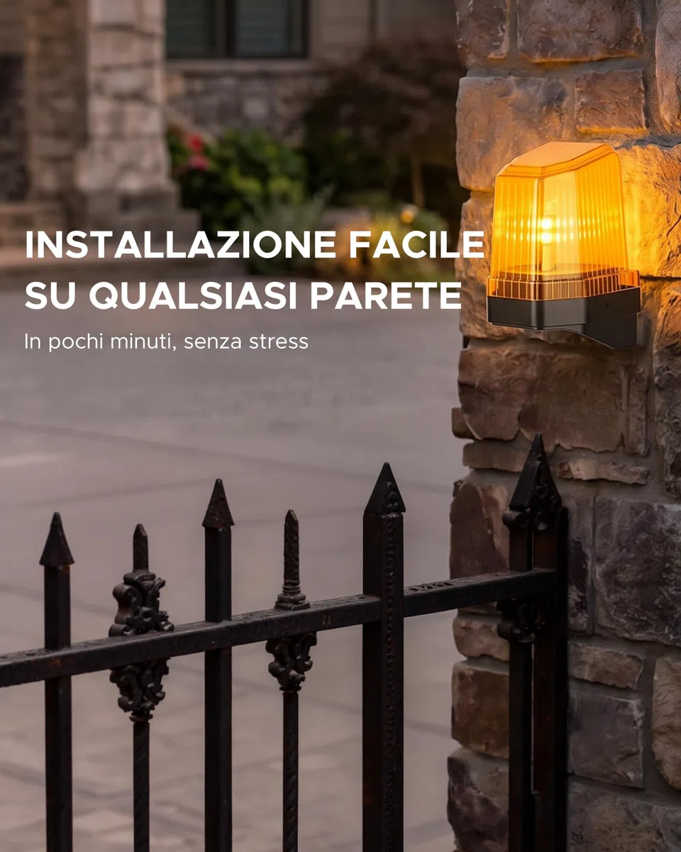 CO-Z Lampeggiante per Cancello Automatico 12V-265V AC/DC 2000 Lumen Lampeggiatore di Segnalazione Emergenza a LED Universale Compatibile con Motore Cancello Automazione CO-Z Impermeabilità IP54