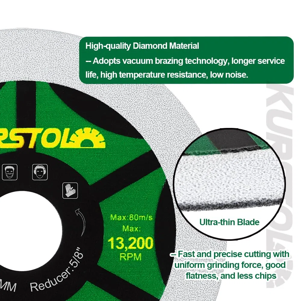 Disco Diamantato per Vetro - 3 pezzi 115mm Dischi Taglio per Vetro, giada, cristallo, bottiglia di vino, piastrella di ceramica, Alesaggio 22.23mm-15.875mm