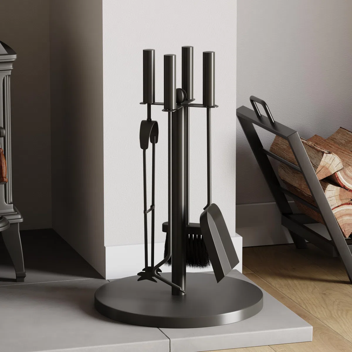 Fire Vida Warwick Set Tradizionale Compagno di Fuoco, Metallo, Nero, 5 Pezzi