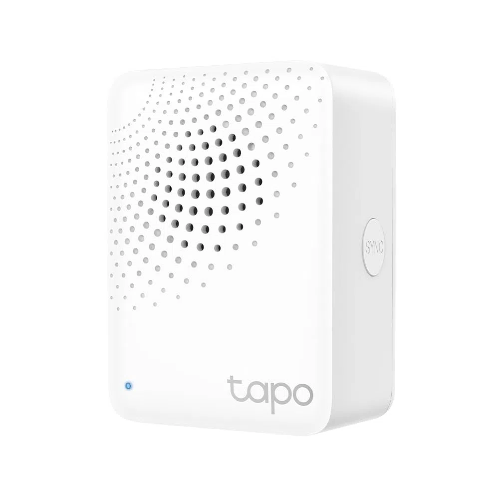TP-Link Tapo H100, Hub Tapo Smart Iot con campanello, 3 in 1: hub, allarme e campanello, per connettere fino a 64 dispositivi, 19 suonerie, nessun cablaggio richiesto