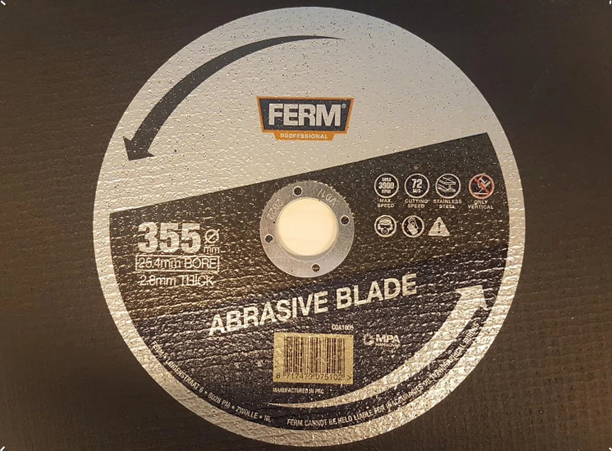 FERM Disco da taglio 355x2,8x25,4mm acciaio inossidabile per troncatrice professionale
