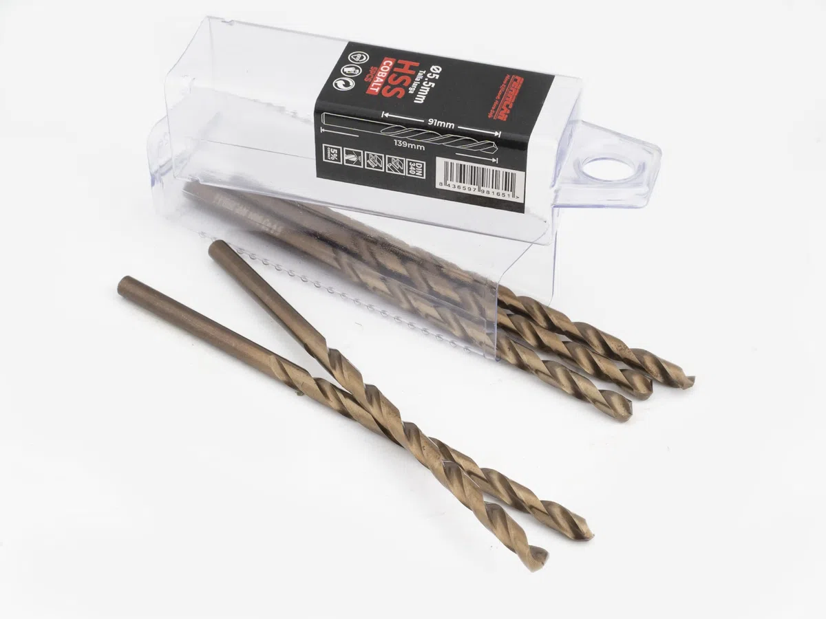 HSS DIN340 M35 Punte per trapano in cobalto lunghe per metallo (5,5 mm)