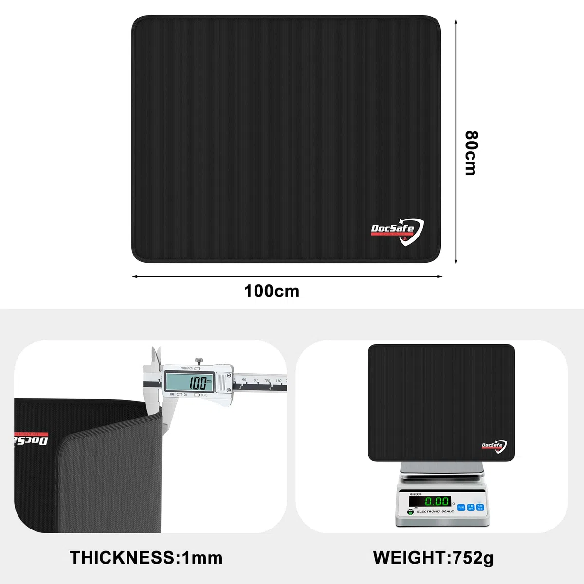 Tappetino ignifugo per camini, 100 x 80 cm, tappetino ignifugo, tappetino di protezione in fibra di vetro, per camini, focolari, stufe