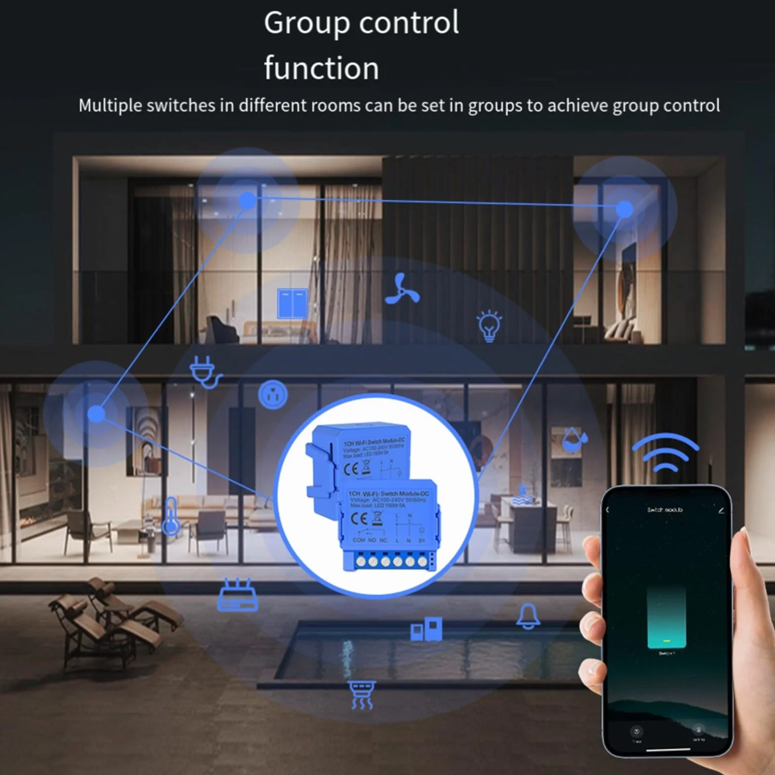 Modulo di commutazione Smart Relè per Tuya per WIFI per collegamento a secco senza contatto Smart Switch a bassa tensione (AC110V-240V)