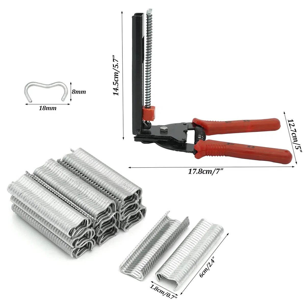 Hog Set di Pinze per Anelli per Animali Domestici con 1200 Pinze per Recinzioni Anelli Clip per Recinzioni Materassi Auto Cuscini per Divani Recinzioni Animali Domestici Gabbie (rosso)
