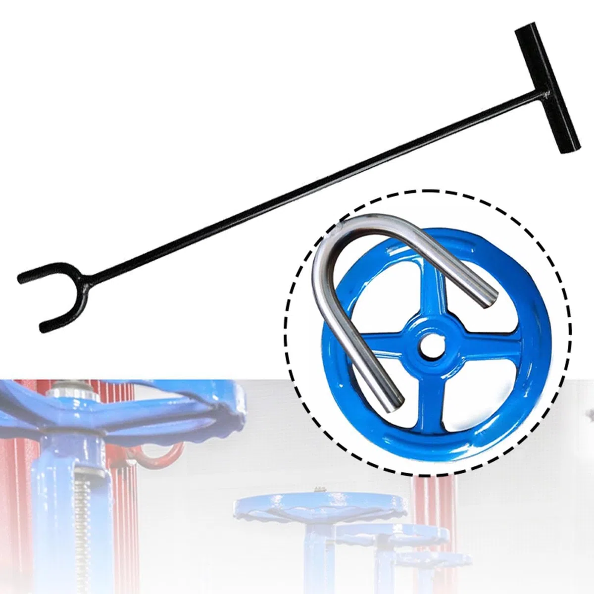 KESOTO Chiave per Valvola Dell'acqua di Servizio Strumento Multifunzionale con Forcella Realizzato in Metallo Robusto per Un Uso Durevole Adatto per Fo, 60 Cm