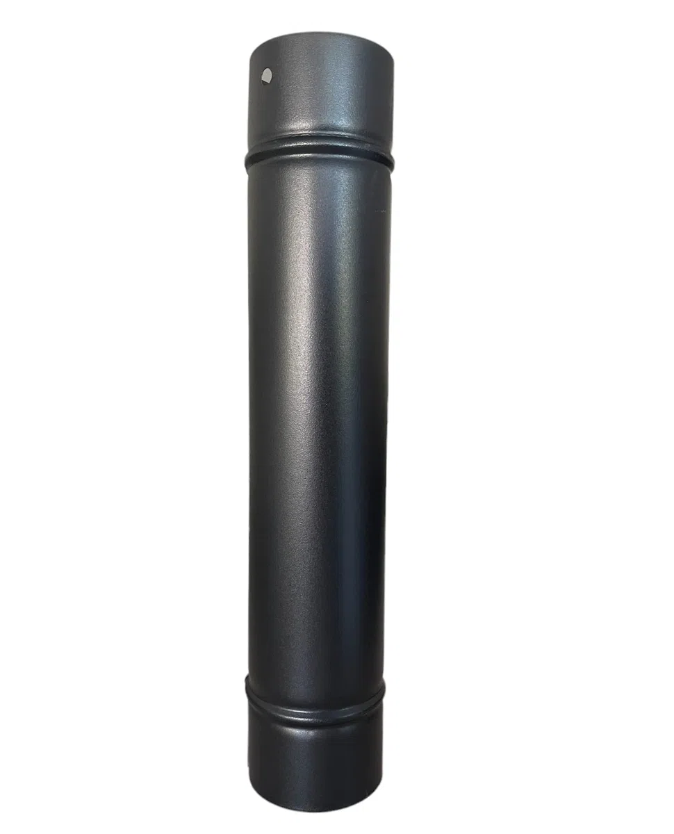 Gomito per Stufa a Legna in Lamiera porcellanata per Canna Fumaria (Gomito da 90° - 12 Ø cm, Nero Opaco)