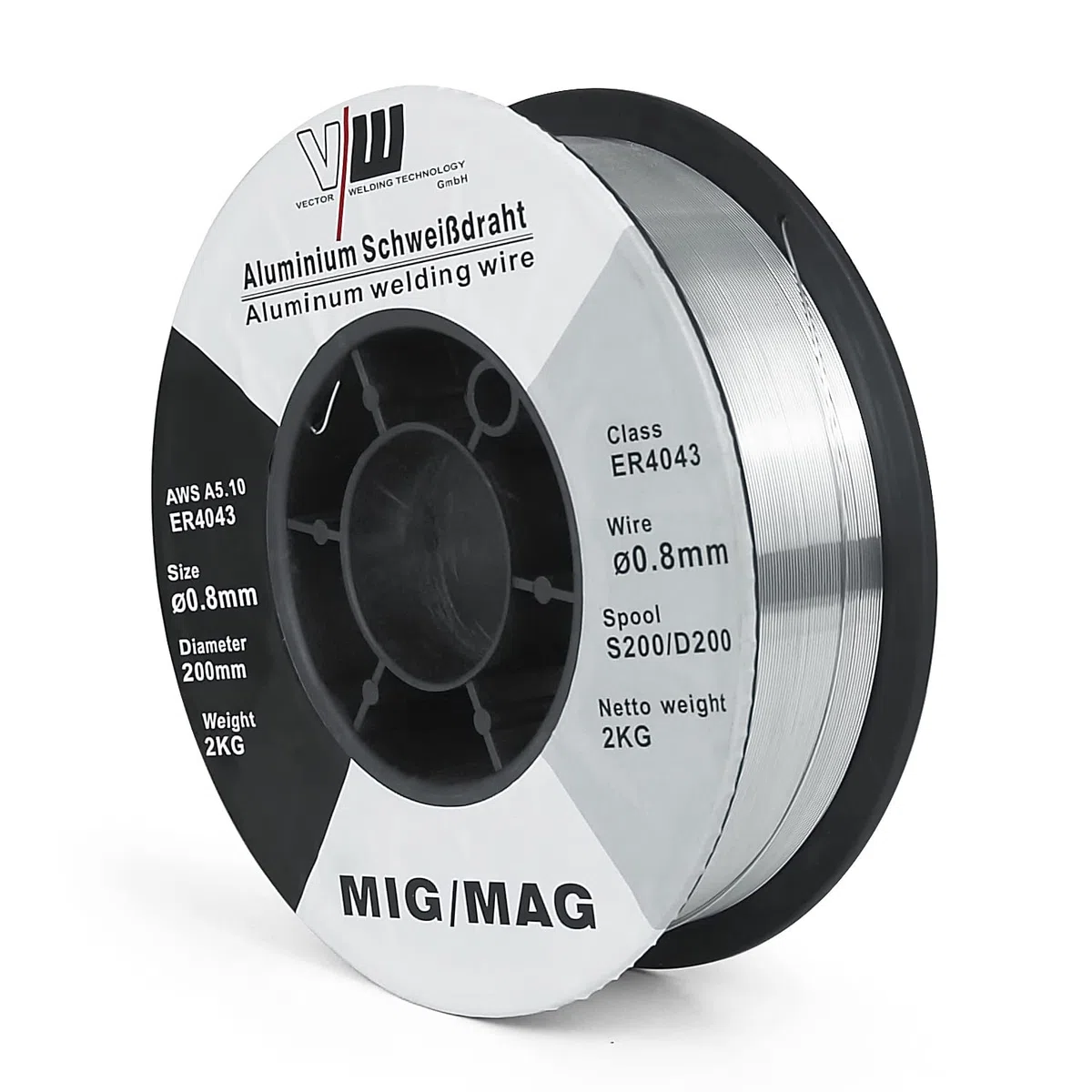 VECTOR WELDING Filo Inox per Saldatura MIG/MAG ER308L - 0.8mm 1kg - Bobina D100 S100 - Filo Animato Acciaio Inossidabile e Continuo per Saldatrice - Materiale d'Apporto per Acciaio