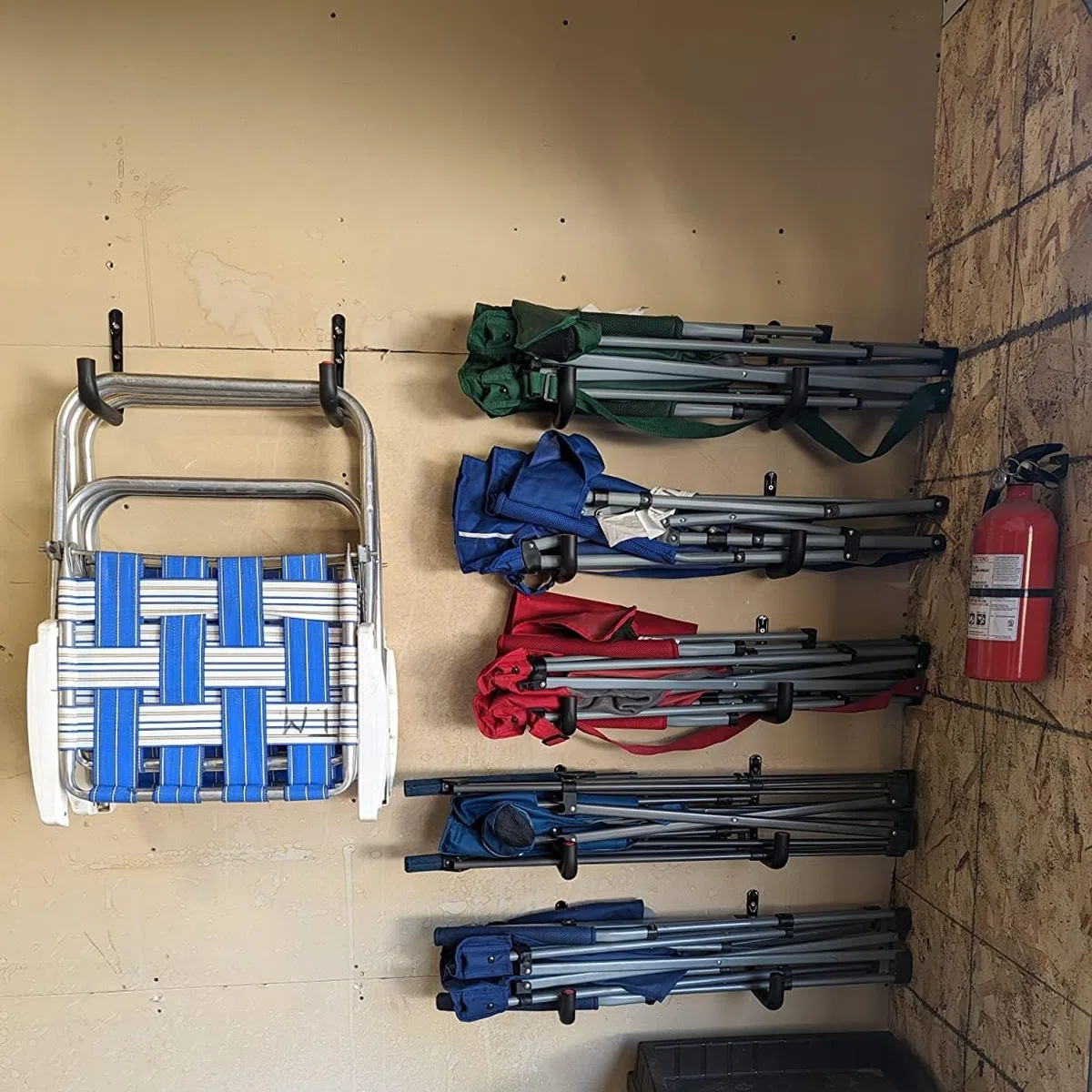 Set di 6 ganci per garage, 20 cm, robusti in acciaio e EVA, per bicicletta, sedia, tubo, interni ed esterni