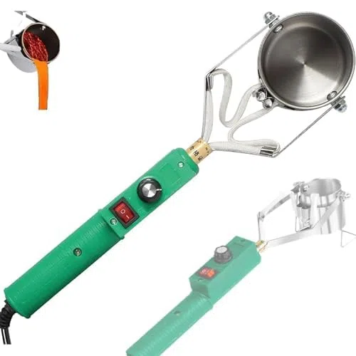 Crogiolo per Saldatura, Forno Elettrico per Saldatura Portatile da 420 W, Crogiolo Manuale in Metallo per Fusione del Piombo con Manico, Crogiolo in Peltro con Stagno per Saldatura da 1100 G