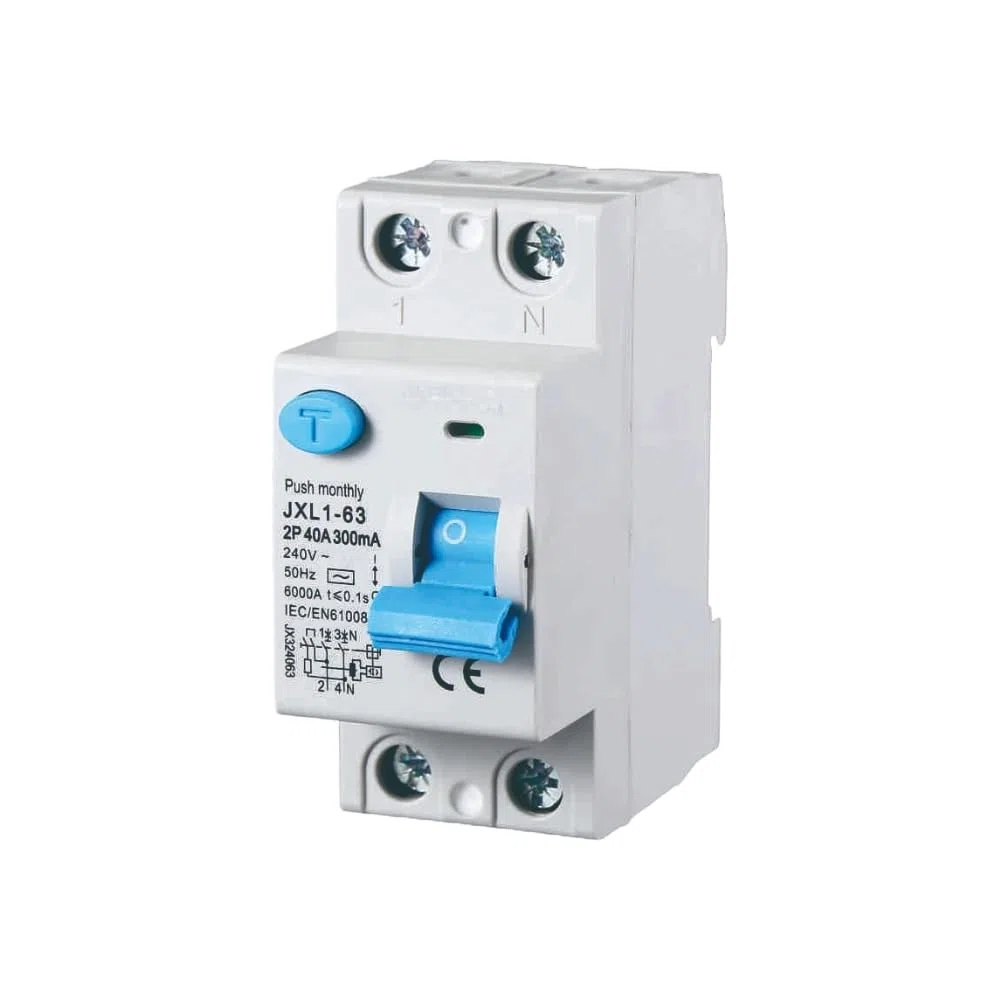 gloca Interruttore Differenziale Puro Salvavita 2P 300mA 220V-6KA CLASSE A 2 Moduli DIN (40 Ampere)