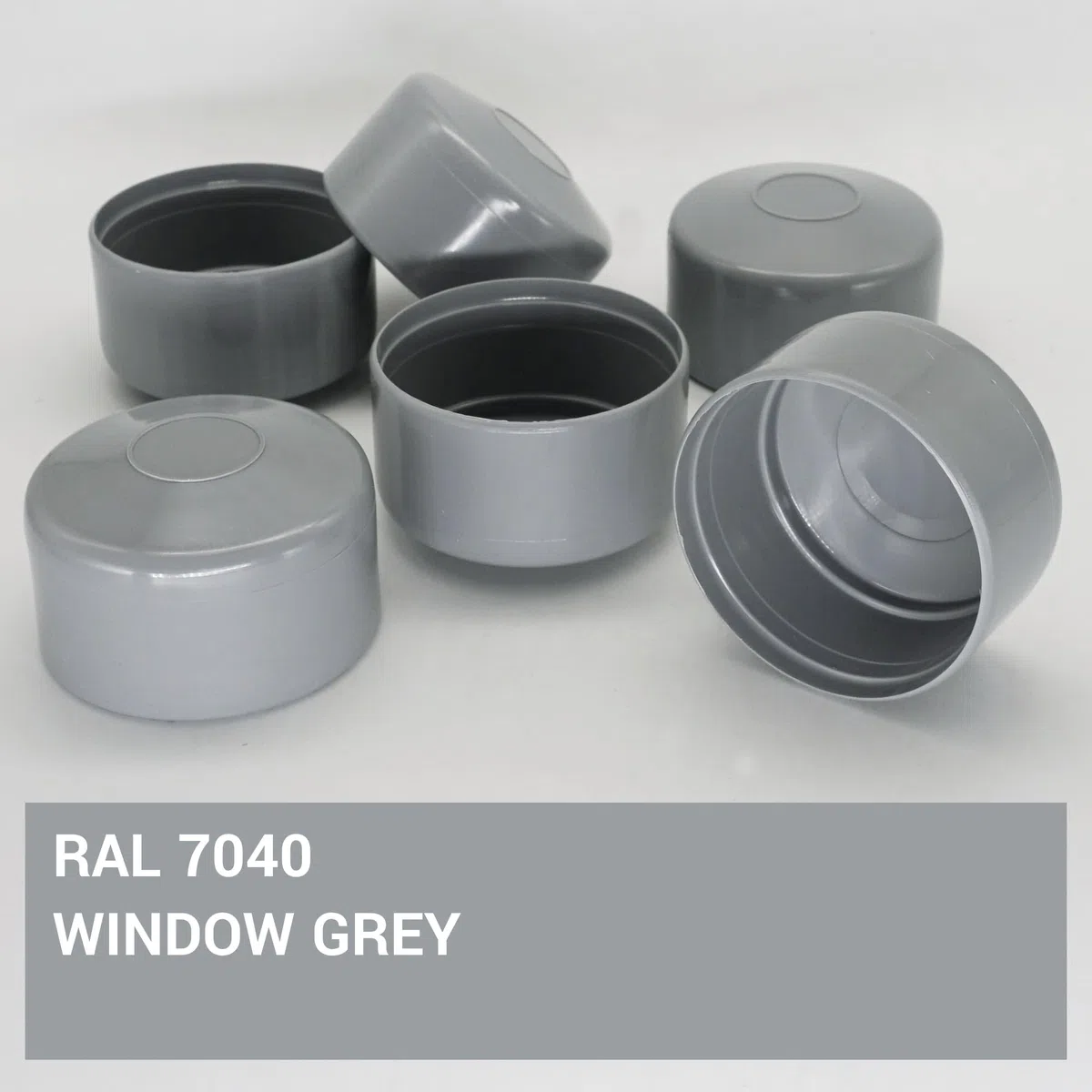 SKIR'CO (10 pezzi) Tappi per pali di recinzione, rotondi 60 mm Cappucci in plastica grigia per pali di recinzione rotondi, coperture per pali di recinzione, colore finestra grigio RAL 7040
