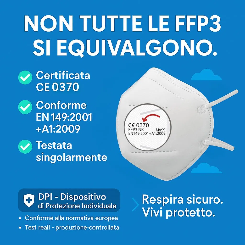 25 Mascherine FFP3 Certificate CE, Mascherina 5 Strati Senza Valvola, Maschera Facciale di Protezione da Polvere e Antiparticolato, Face Mask Protettiva Alta Efficienza di Filtraggio PFE≥99, 25 Pezzi