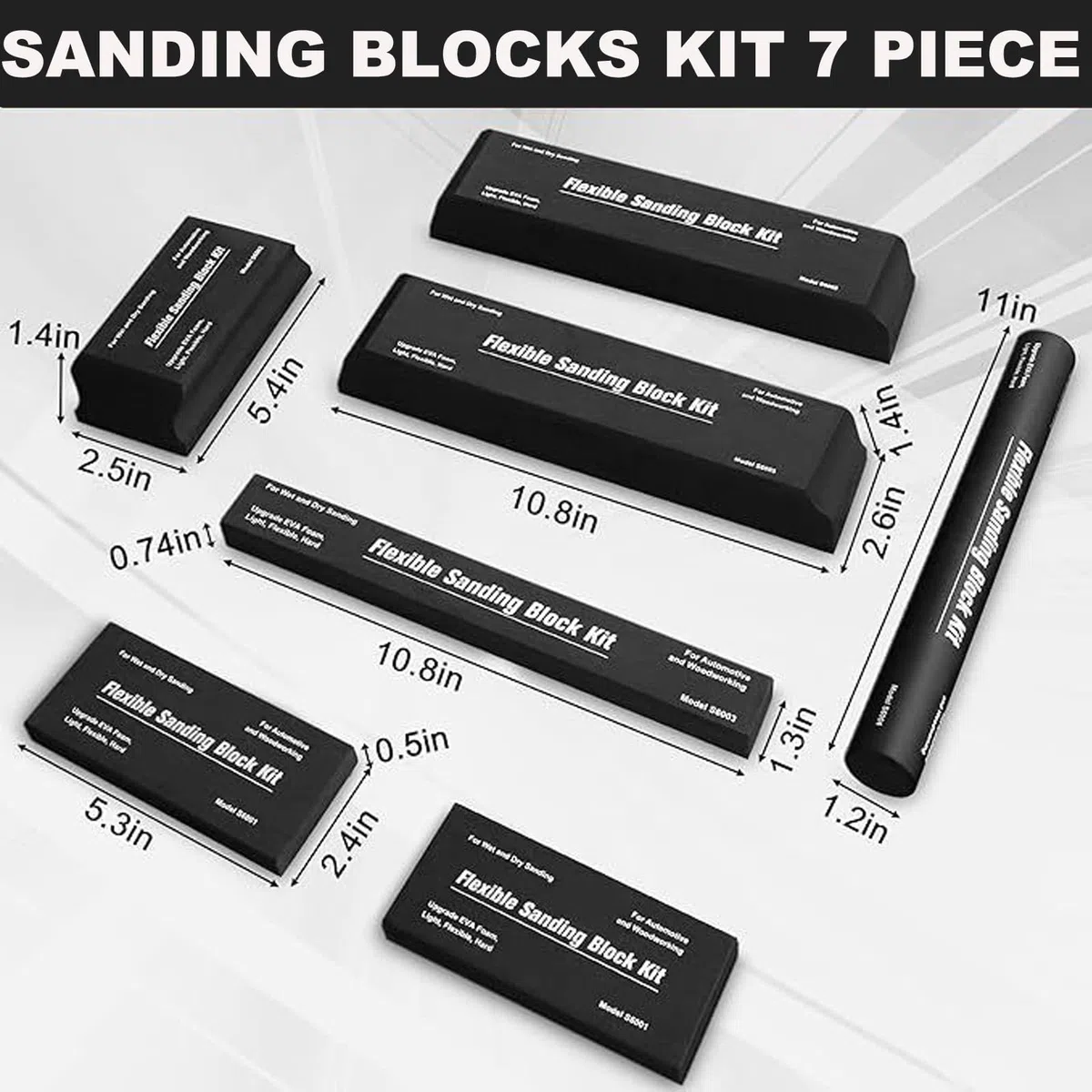 Set di 7 blocchi abrasivi a mano