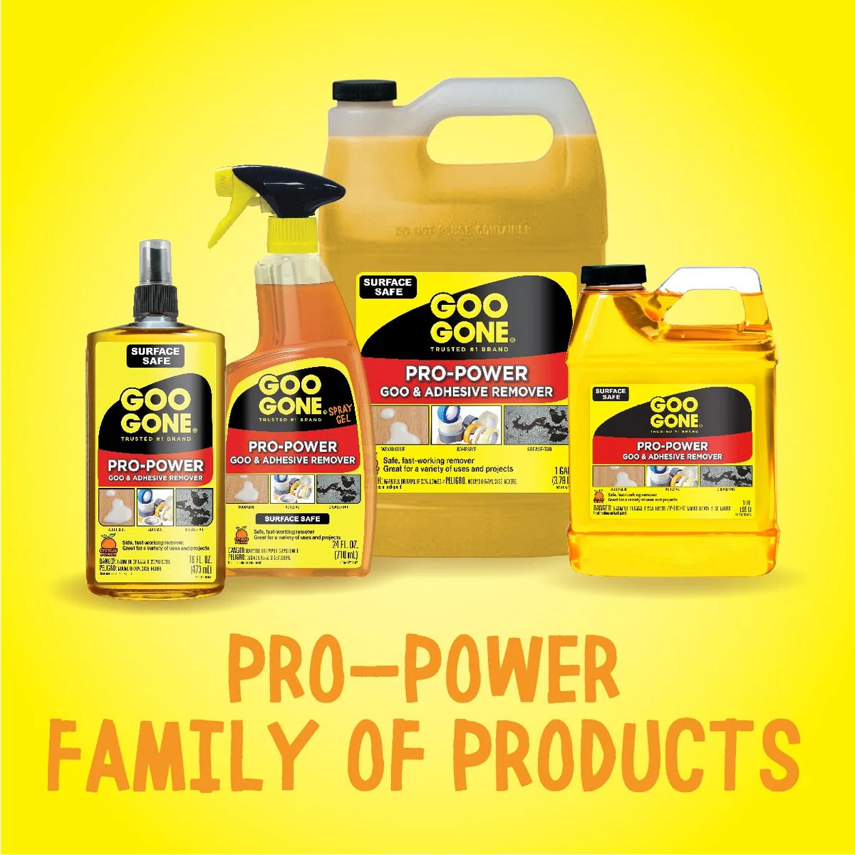 Goo Gone Pro-Power – Superficie Safe, Remover, Grande Pulitore, Nessun Odore duro, Può essere utilizzato su strumenti e macchinari, 8 oz