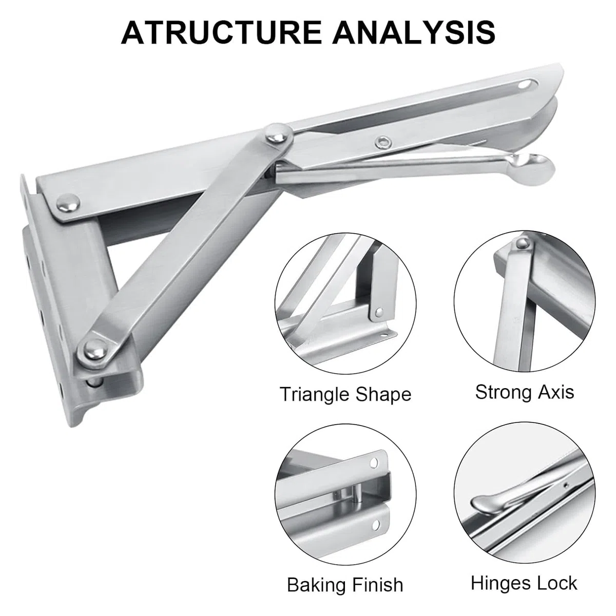 2 Pezzi Staffe Pieghevole da 50 cm, Staffa Ribaltabile in Acciaio Inox, Supporto Tavolo Pieghevole per Mensola a Muro, Carico Massimo 100 kg, Staffa Pieghevole Salvaspazio per Casa e Garage