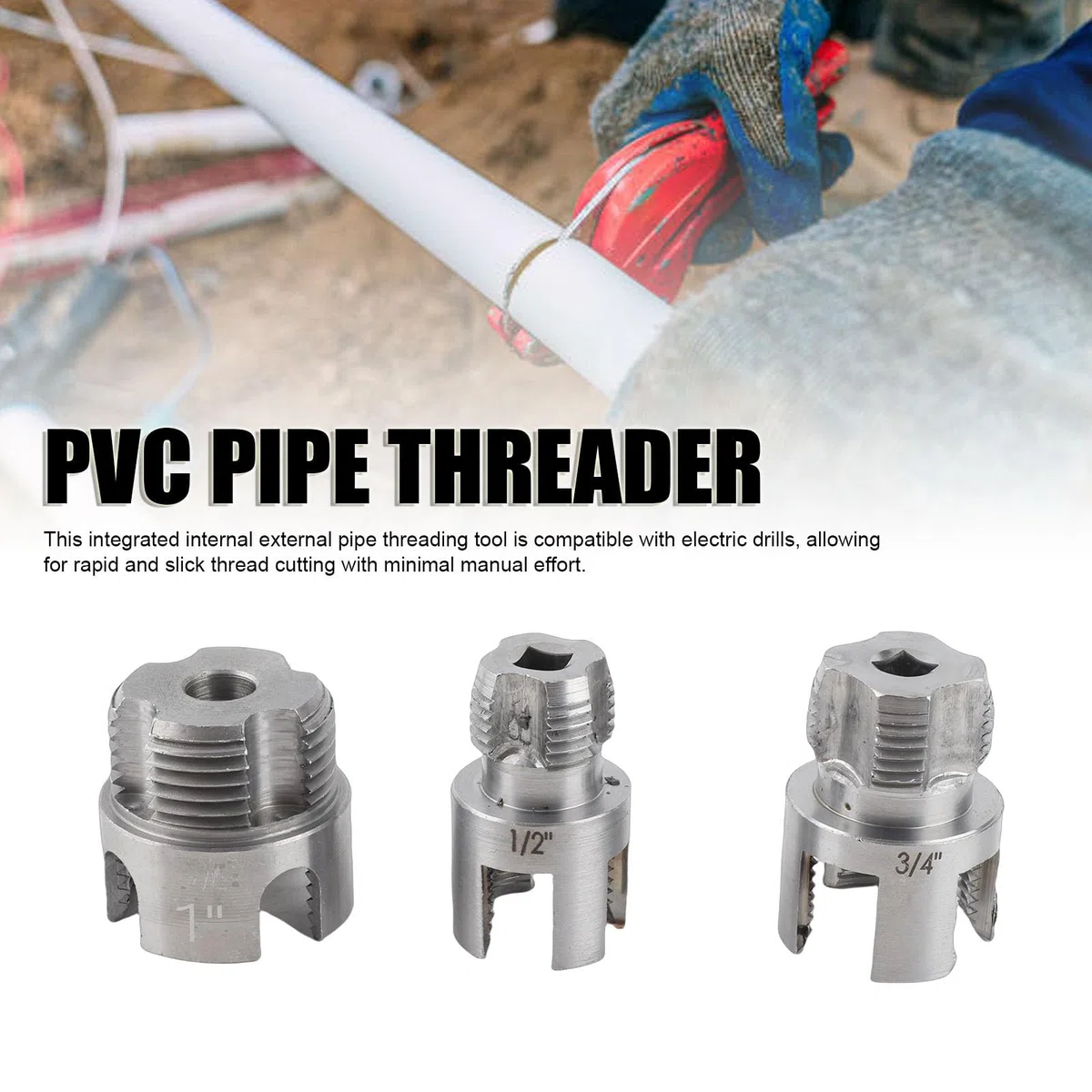 Utensile per Filettare Tubi Taglio Efficiente e Pulito del Filetto PVC PPR Riparazioni Plastica Progetti per Esterni G1/2 G3/4 G1