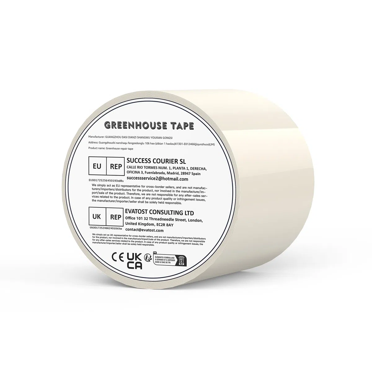 Nastro di Riparazione per Serre Extra Forte, Nastro Adesivo Resistente all'Acqua in Polietilene Trasparente, Giardinaggio, Agricoltura (100 mm x 25 m)
