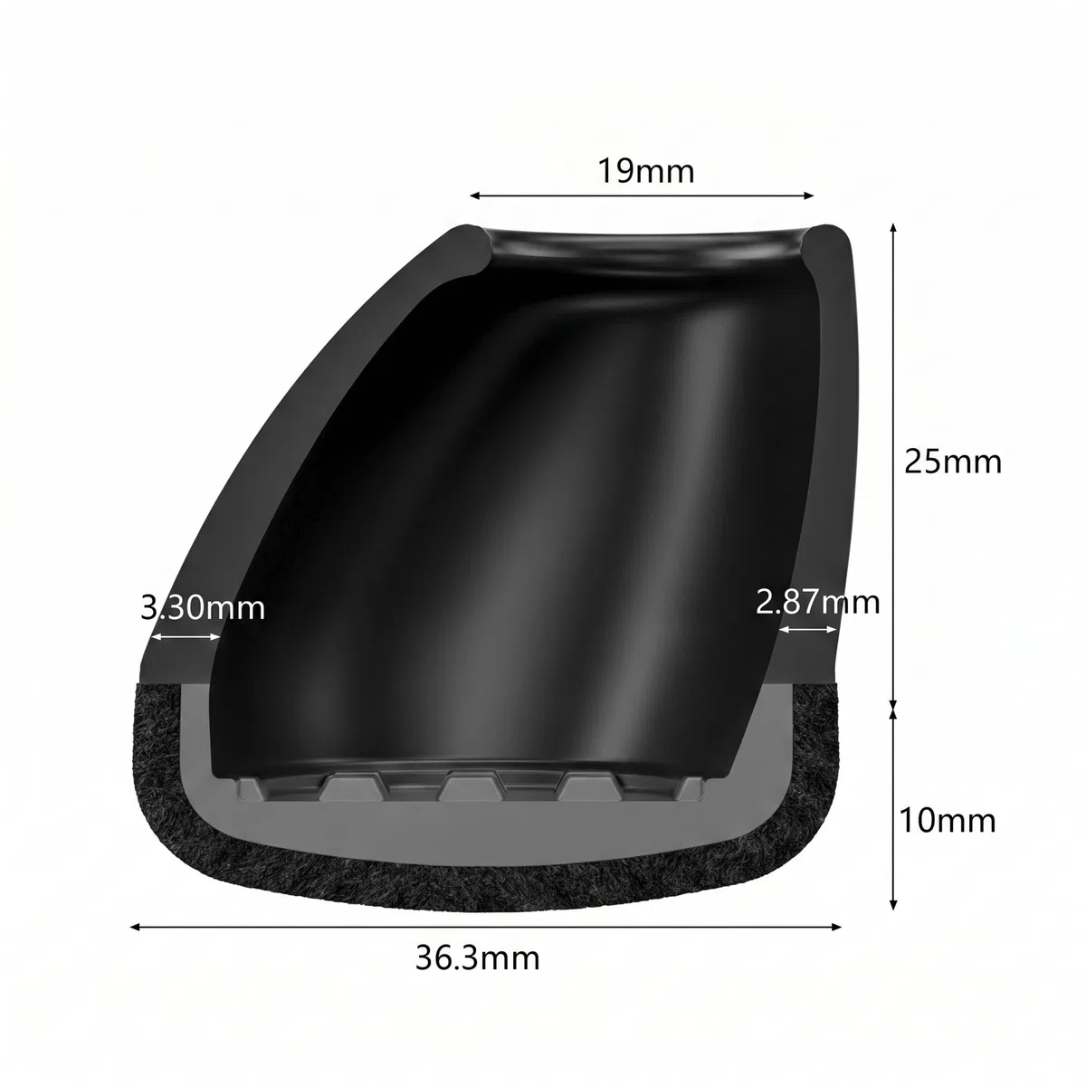 TOPESCT 24 Pezzi Gommini per Sedie Rotondi e Feltrini Sedie in Silicone per Gambe Inclinate 15-25 Gradi, Diametro 20-25 mm, Piedini con Fondo Spessore 5 mm, nero（M Fit:20-25mm）