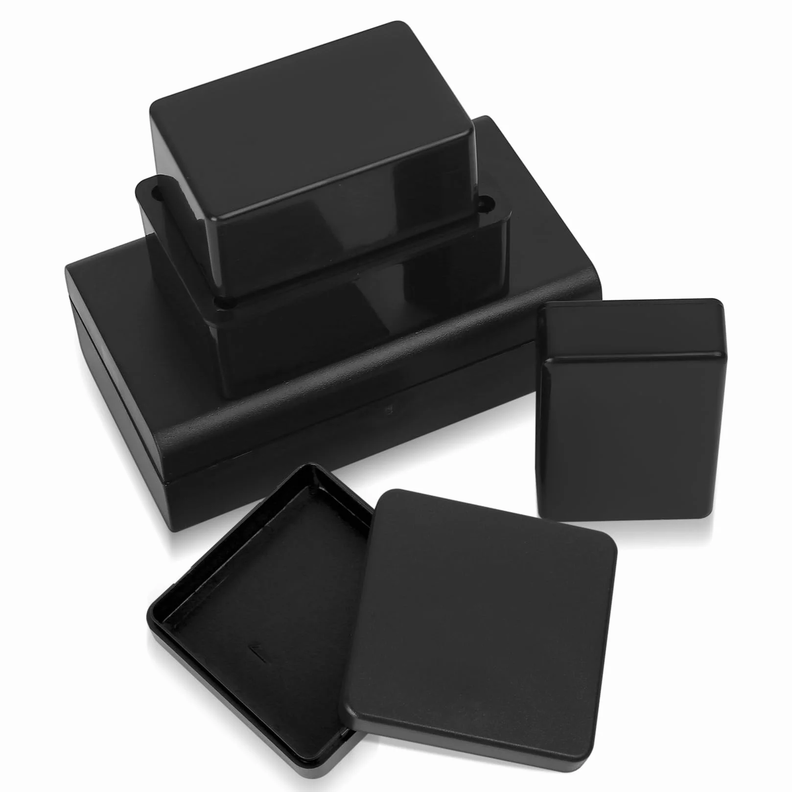 4 Pezzi Scatola di Giunzione Impermeabile, Scatola di Derivazione Esterna, Custodia Derivazione Esterna Stagna Elettrica da Esterno, Nero/124x70x41mm