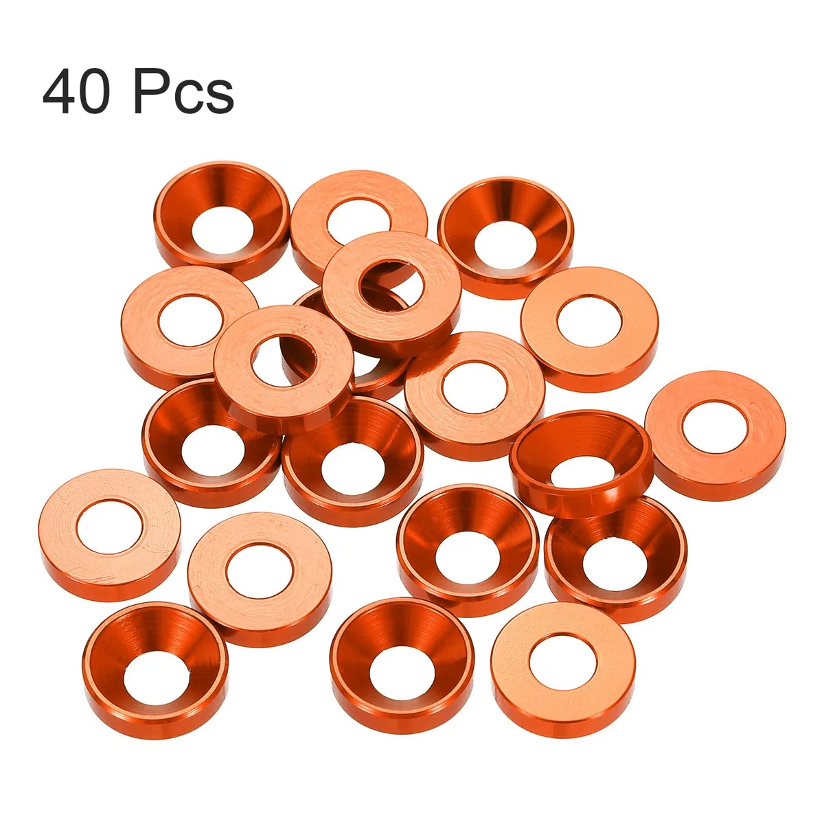 QUARKZMAN 40Pz Rondella A Barca M6 Lega Alluminio Anodizzato Rondelle Finitura Guarnizioni Per Viti Per Parti Accessori Arancione