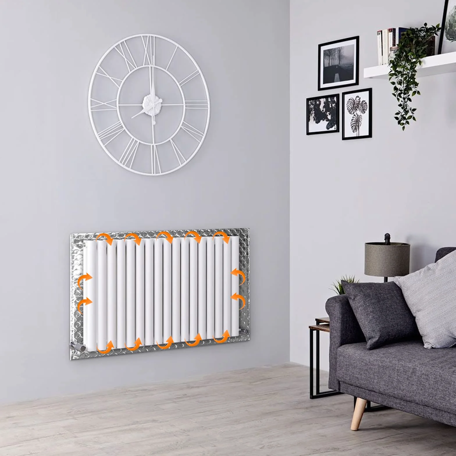 Foglio Riflettore Radiatore - Pannelli Riflettori Radiatore per Casa 5m x 60cm, 3mm Spessore Foglio Termoriflettente Isolante Termoriflettente con Cuscinetto Adesivo, Foglio Radiatore a Bolle
