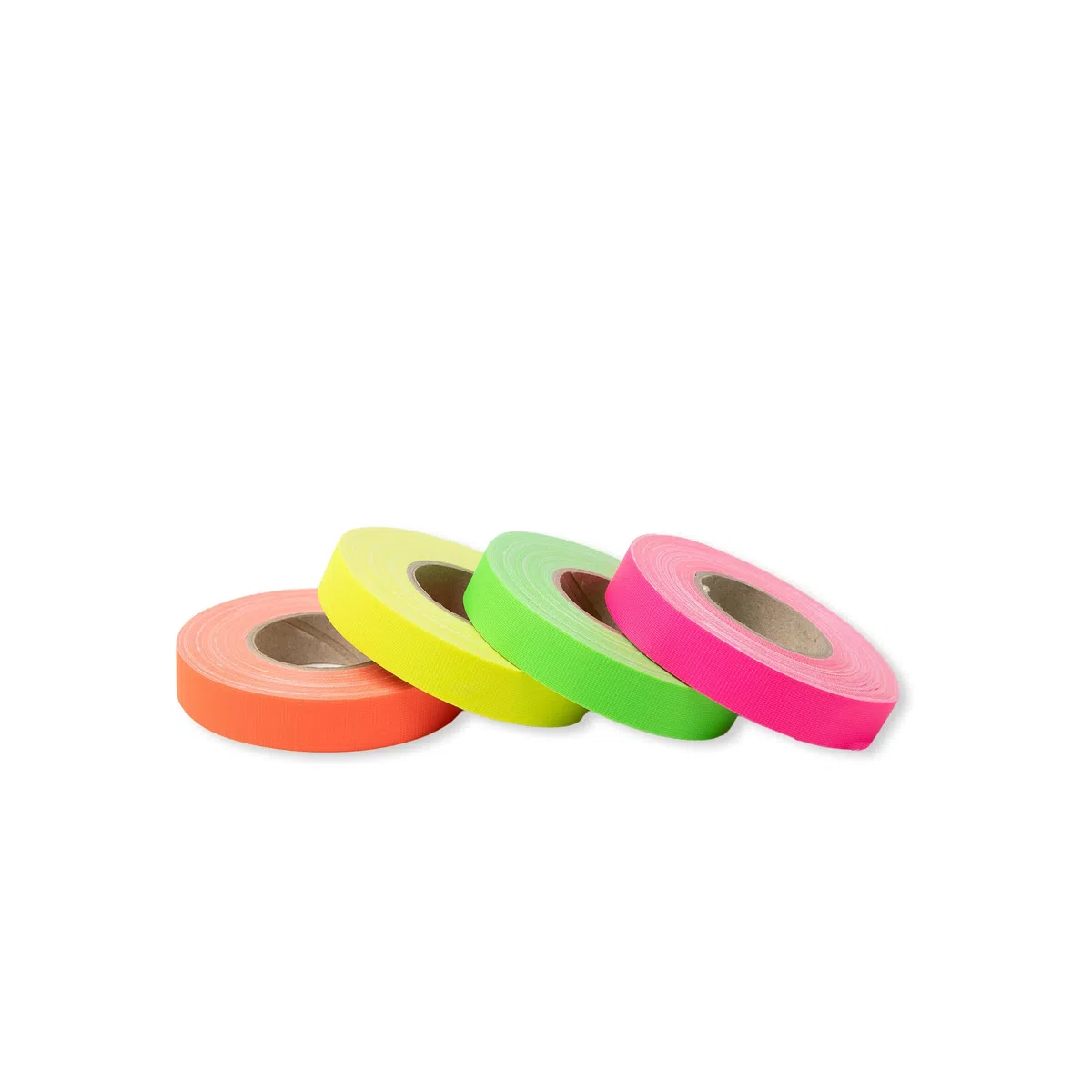 Modulor Nastro in tessuto Gaffa, set di nastri adesivi in tessuto rivestito in PE, altamente adesivo, con adesivo in gomma di alta qualità, 4 rotoli da 15 mm x 12,5 m, giallo, arancione, verde, rosa