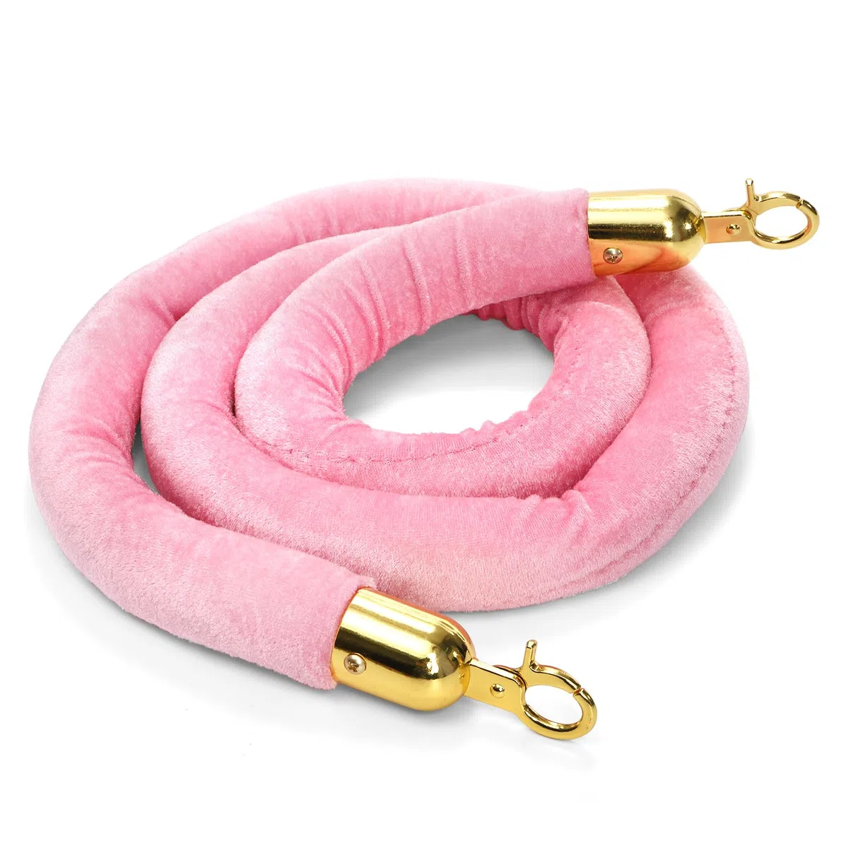 Okllen Confezione da 4 corde in velluto rosa, 1,5 m, per controllo della folla, con chiusure in oro lucido, corda VIP da appendere per tappeti rossi e rosa, decorazioni per eventi a tema ed eventi per