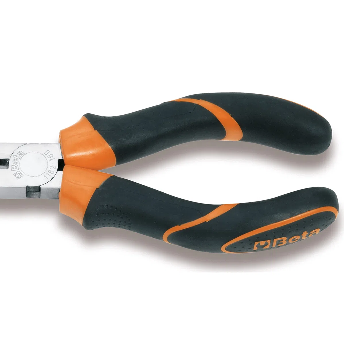 BETA - Pinza Becchi Piatti Lunghissimi Diritti Zigrinati Cromati con Impugnatura Bimateriale Pinza Professionale di Precisione per Elettricisti e Tecnici Utensile Officina e Manutenzione 160 mm 1162BM