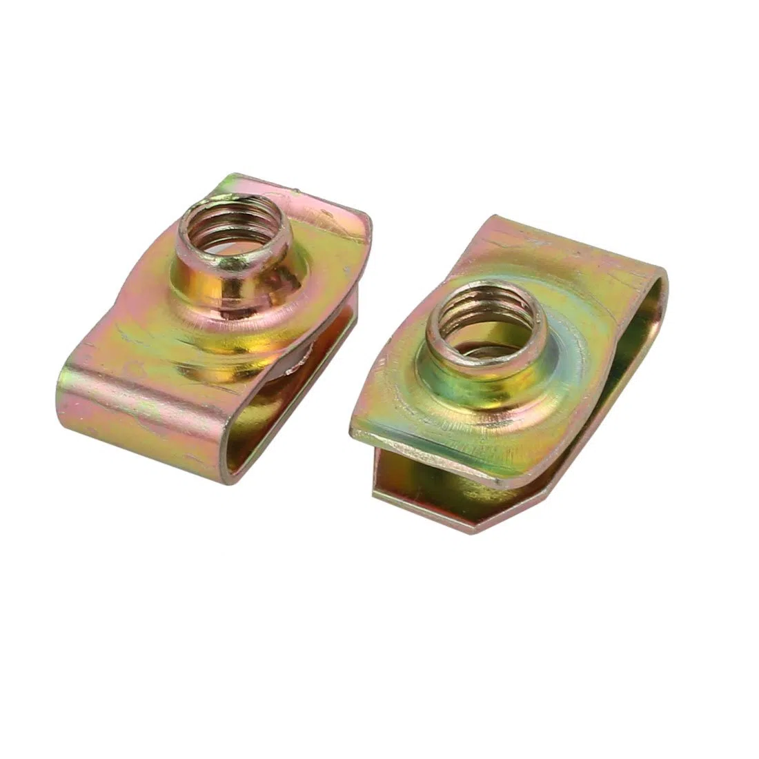 sourcingmap Montare la vite M8 65mn a molla in acciaio placcato in zinco dado a U Tono ottone 26.5mm x 16mm 20pz.