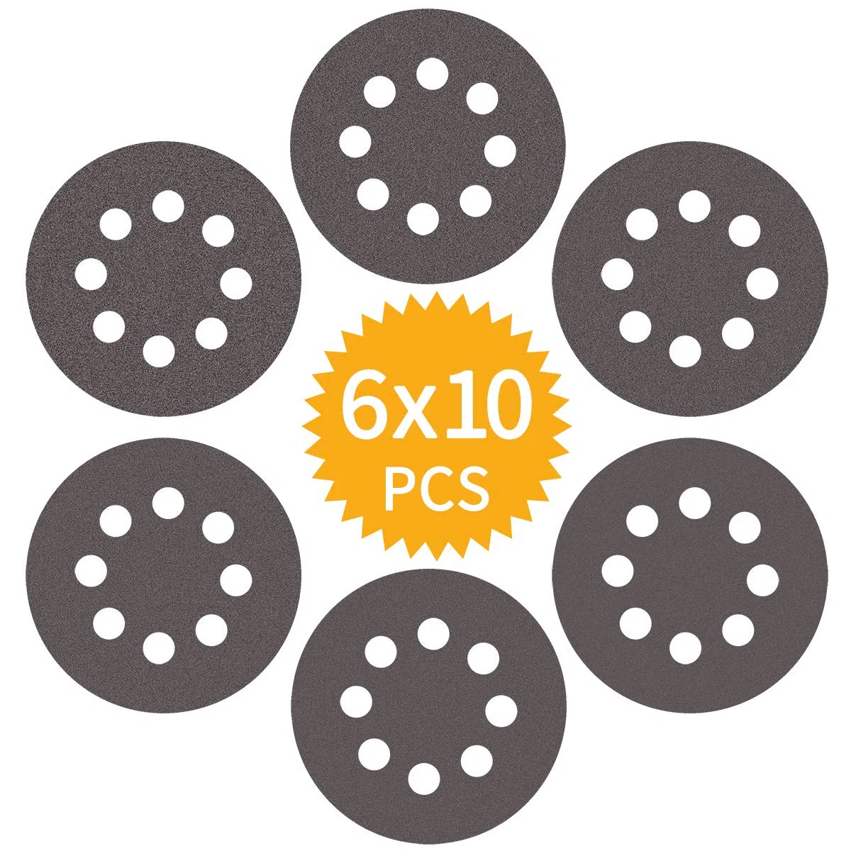Dischi Abrasivi Akuoly 60 pezzi Carta Abrasiva 125 mm P400 P600 P800 P1000 P1500 P2000 per Levigatrice orbitale, 8 Fori