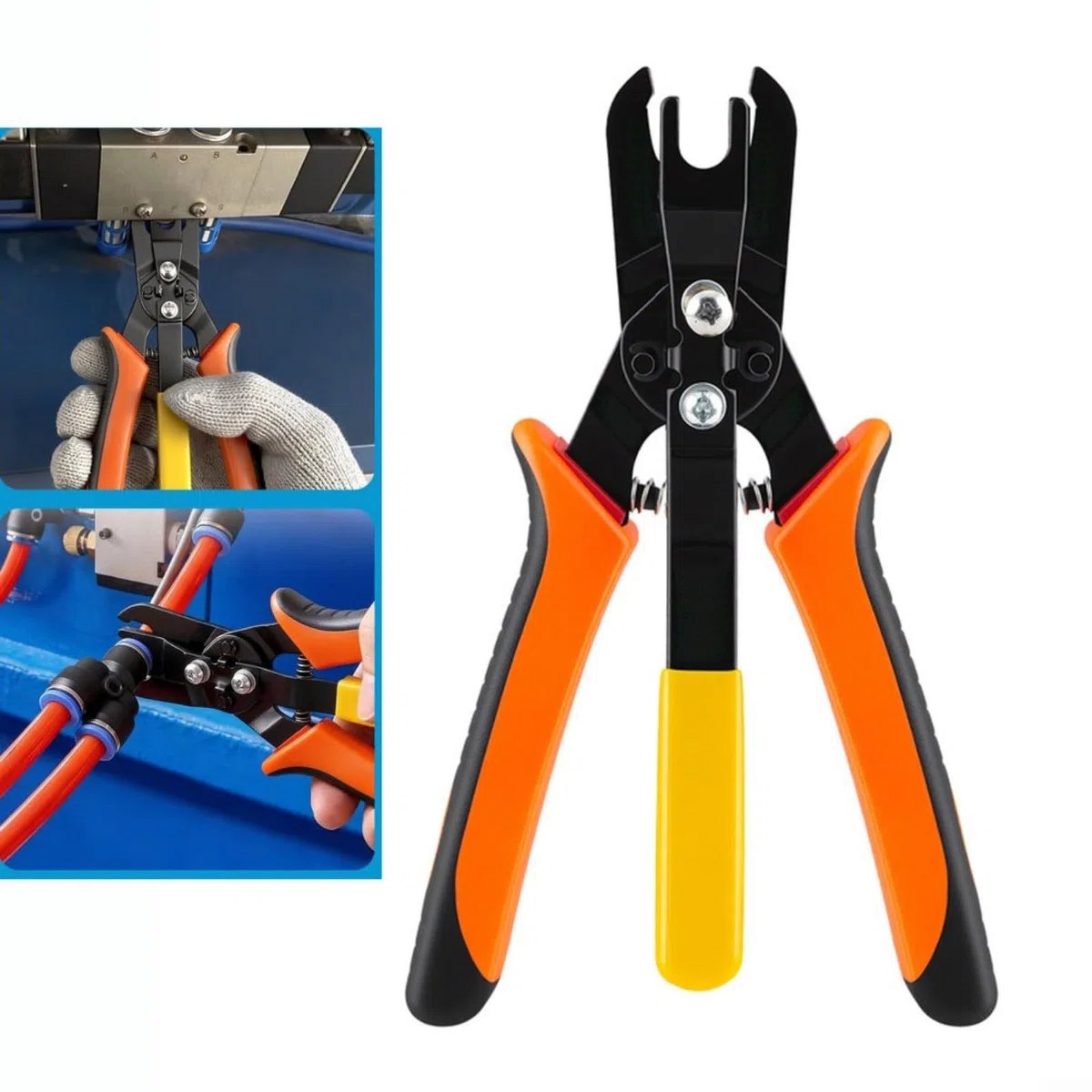 Pinza per tubi dell'aria per raccordi a sgancio rapido da 4-10 mm, strumento di rimozione pneumatica in acciaio al carbonio con impugnatura ergonomica per riparazioni auto