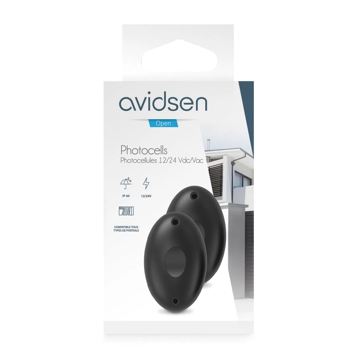 Avidsen 114359 Fotocellule per Apricancello, Nero, Set di 2 Pezzi