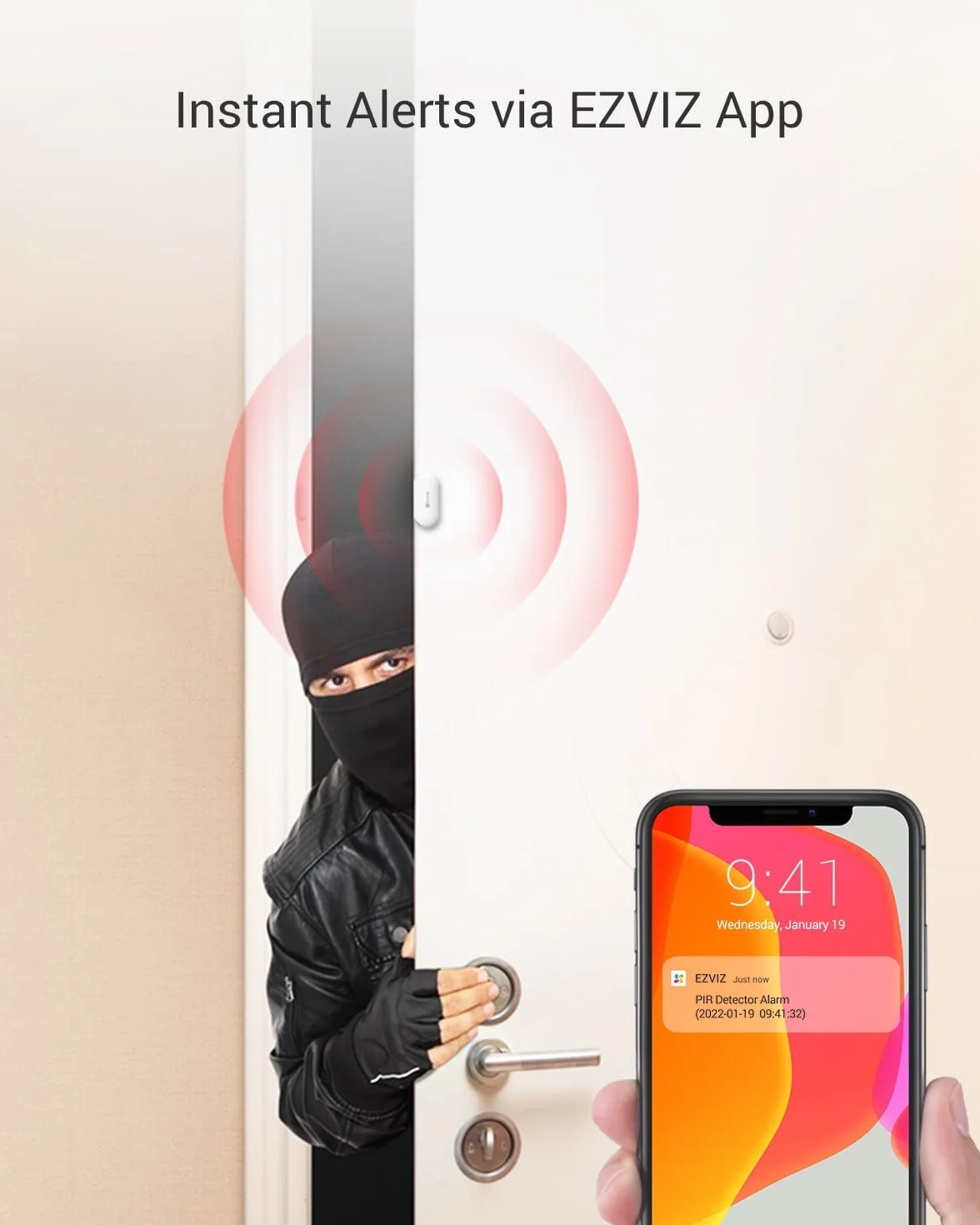 EZVIZ T2C Sensore per sistemi di allarme, Sensore wireless per porte e finestre Open Close Trigger bidirezionale per sistema di allarme domestico