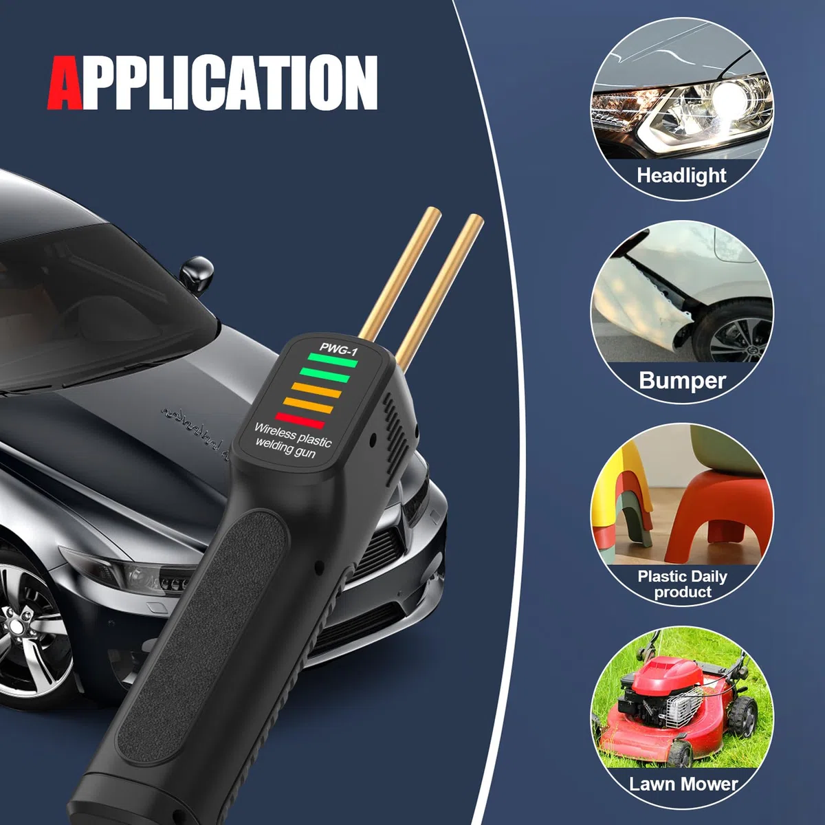 Pistola di Ricarica Portatile Senza Fili Portatile per Saldatrice di Plastica, Kit di Riparazione per Paraurti per Auto, per Riparazioni Automobilistiche