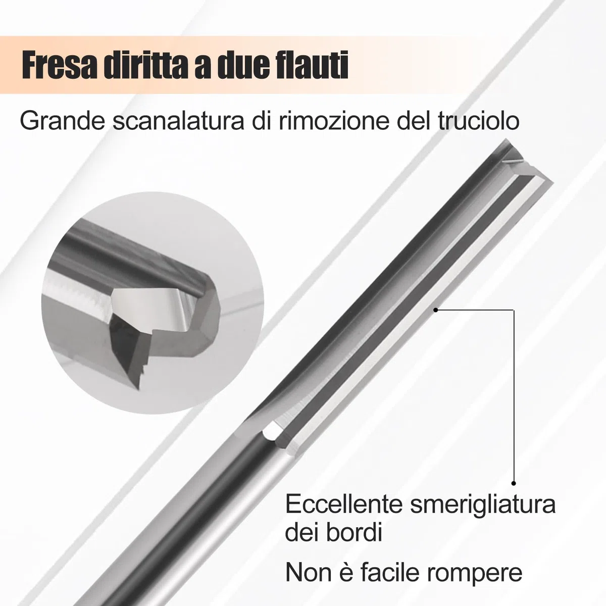 1/8 Pollice Shank 2 Flauti Dritto Slot Router Bits Set Diametro Bordo di Taglio (1mm 1.5mm 2.0mm 2.5mm 3.175mm Ciascuno 2 pz) Fresa per MDF PVC Acrilico Chipboard Legno