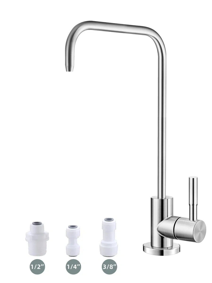 Rubinetto dell'acqua potabile, rubinetto del filtro dell'acqua senza piombo, rubinetti ad osmosi inversa facili da installare per lavello da bar della cucina, acciaio inossidabile SUS304 in