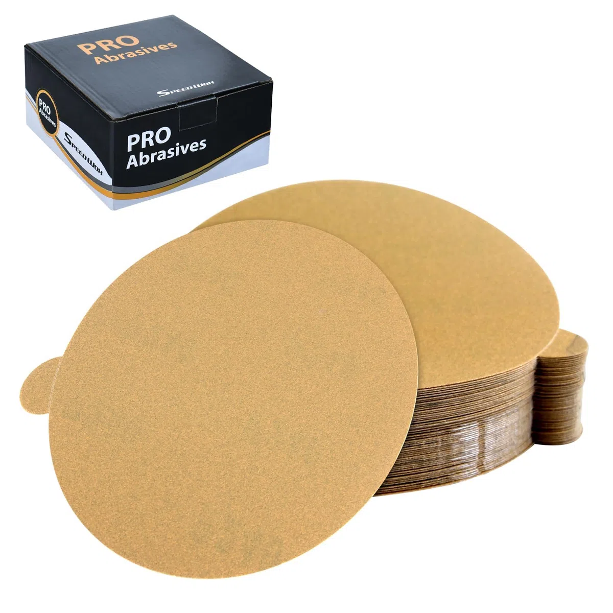 SPEEDWOX 50 dischi abrasivi PSA dorati da 12,7 cm, grana 240, autoadesivi, per levigatrice DA, dischi abrasivi PSA dorati, per levigatura automobilistica, pittura auto, lavorazione del legno, metallo