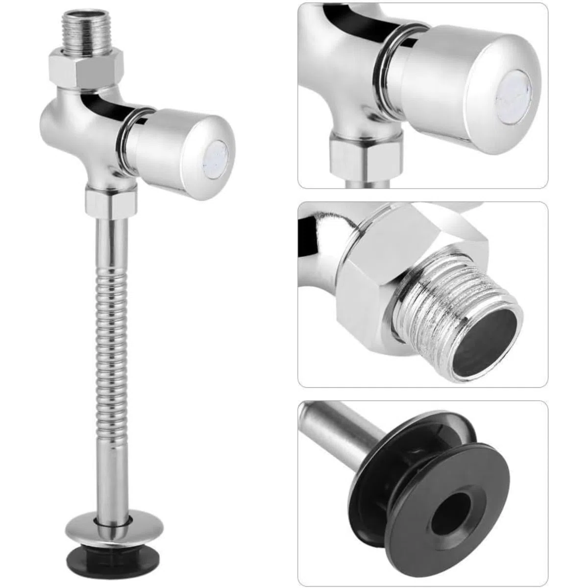 Valvola di Scarico per Orinatoio, 1/2 Pollice Valvola di Scarico Della Toilette in Lega di Zinco Orinatoio Valvola di Lavaggio Ritardo Manuale Arresto Automatico per Bagno WC