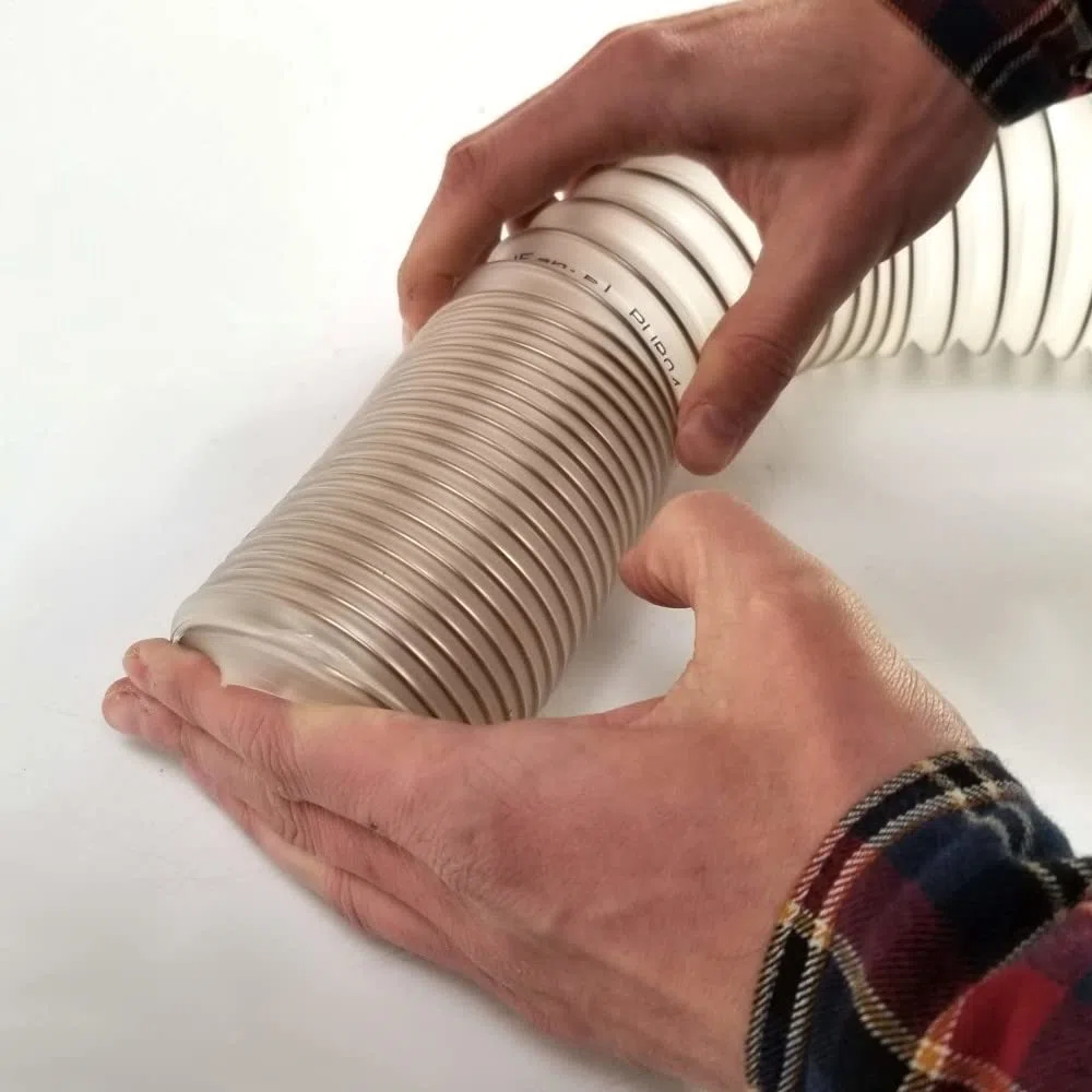 Tubo di aspirazione, 63 mm, 3 m, 0,4 mm, spirale in acciaio, leggero, flessibile, antistatico