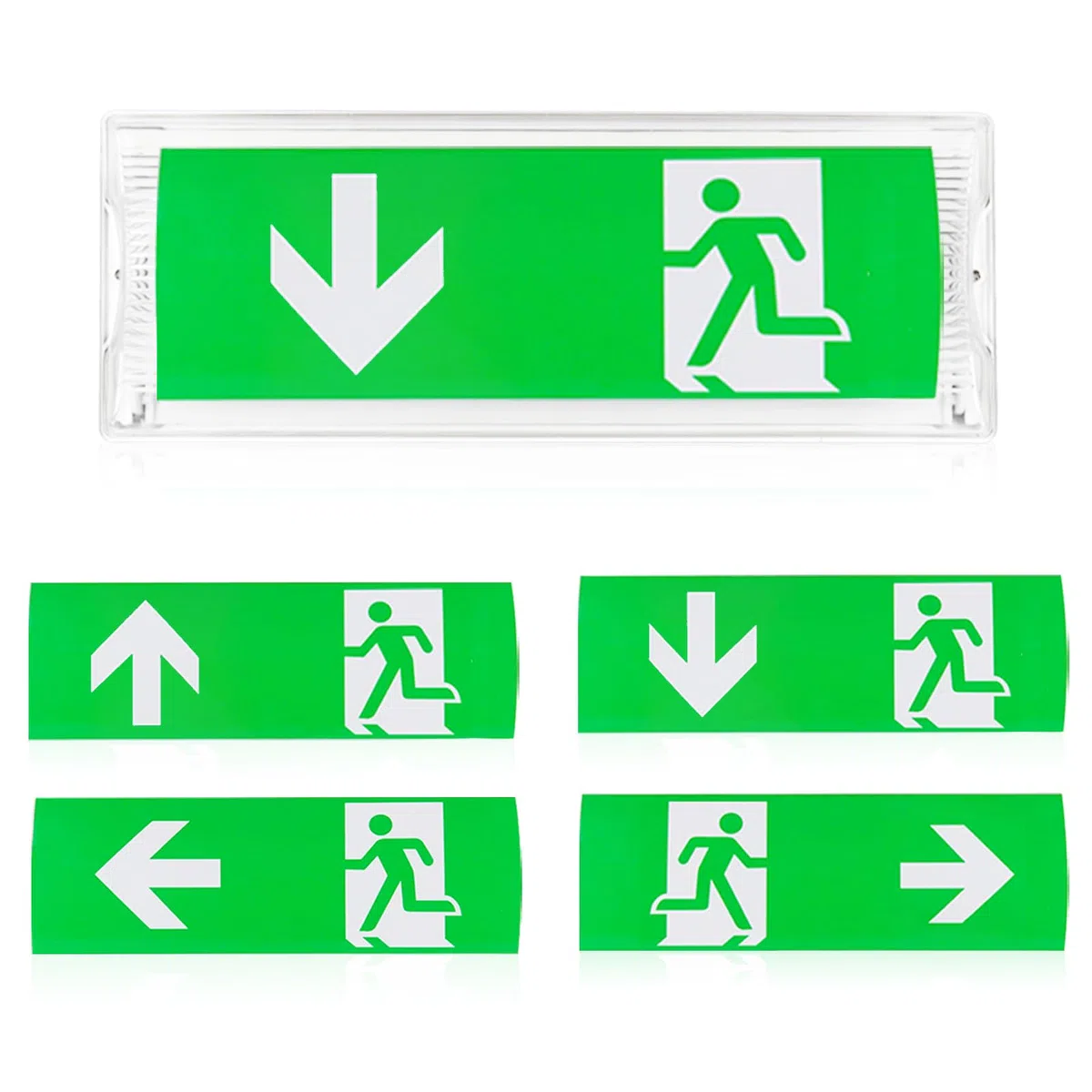 Illuminazione di emergenza a LED: lampada di emergenza impermeabile IP65, illuminazione a LED, luce di emergenza con batteria di emergenza 3 ore, luce di uscita di emergenza con 4 icona di