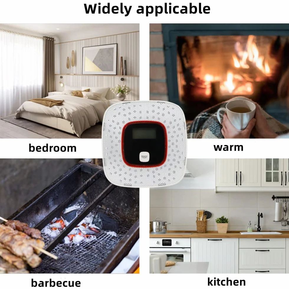 OBEST Rilevatore Monossido Di Carbonio, con Display Digitale, Montaggio a Parete, Forniture Per La Prevenzione Dei Disastri, Prodotti Per Lo Stoccaggio di Prevenzione Dei Disastri.