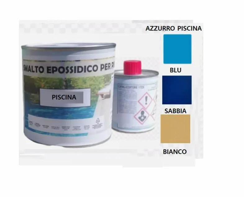 Generico SMALTO EPOSSIDICO VERNICE PER INTERNO PISCINA VASCHE IN CEMENTO (AZZURRO PISCINA, 1 Litro)