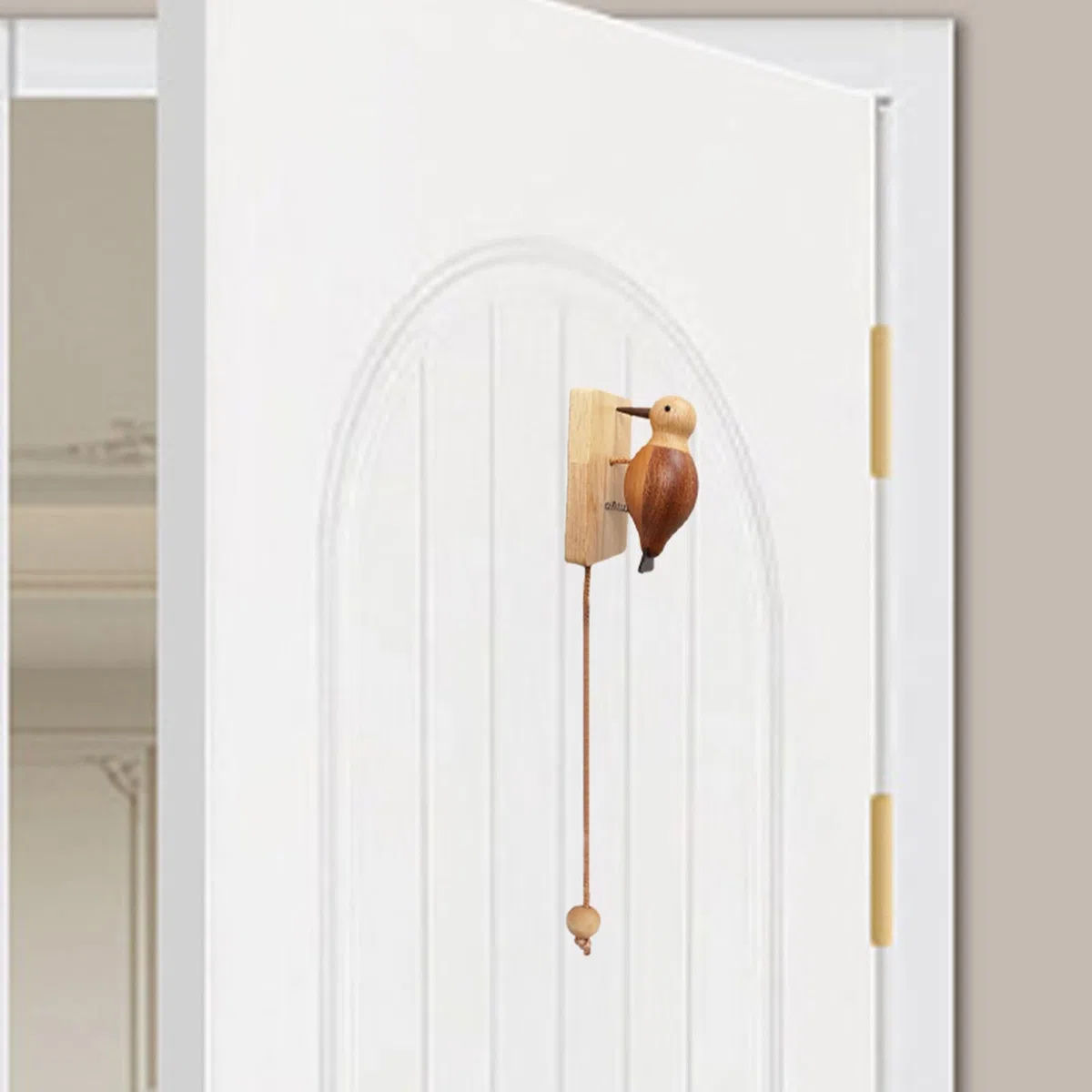 Campanello per porta a forma di picco-legna, battente per porta antica a forma di picco-legno, splendidamente creativo, per camerette dei bambini, torri di gioco, casette, campane, campanelli