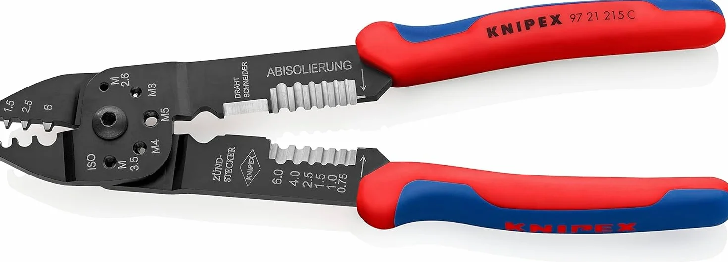 KNIPEX Pinza per capicorda verniciata nera con impugnature multicomponente 230 mm, 97 21 215 C