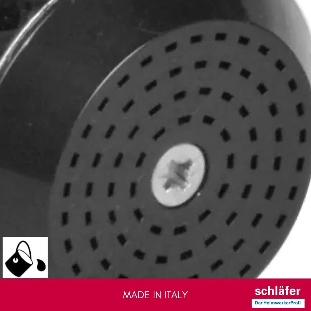 Schläfer 134110 | Soffione Doccia Universale, Cornetta Doccia 6 cm, Getto a Pioggia ad Alta Pressione, Soffione Ø 62mm, Ideale per Doccia Bagni e Piscine Pubbliche, Snodo Regolabile Universale G 1/2
