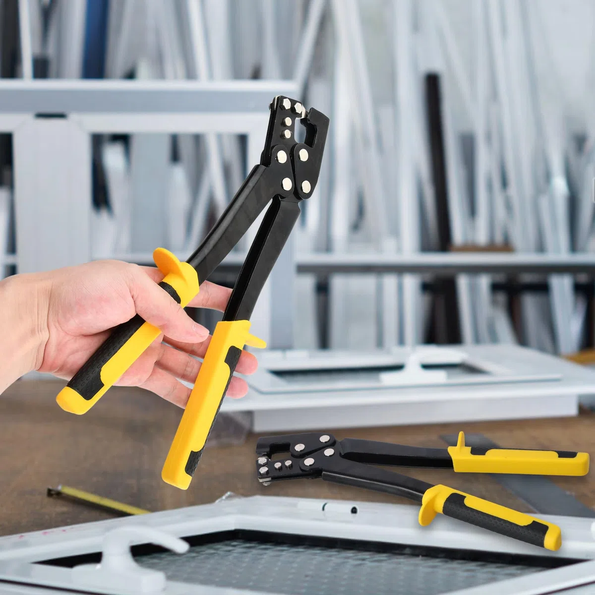 Dokeno Punzonatrice per cartongesso, Pinza per Punzonatura Fissa per Chiglia in Acciaio Leggero, Efficiente e Sforzo, Utensile Manuale per Cartongesso Con Blocco Punzone in Metallo per Chiglia a Mano