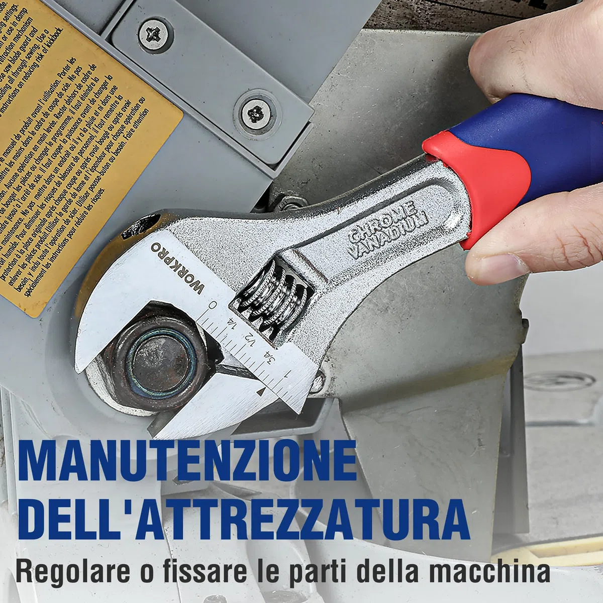 WORKPRO Set di Chiavi Regolabili 3 Pezzi, Chiave a Rullino 150, 200, 250mm, Chiave Inglese Regolabile a Bocca Larga 19, 24, 28mm, con Impugnatura in Gomma